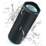 HEYSONG Enceinte Bluetooth Portable, Baffle Bluetooth Puissante avec Lumière LED, Haut Parleur sans Fil Étanche IPX7, Lecture 40H, TF Carte, Basses Profondes pour Les Voyages, l'extérieur, Le Jardin