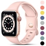 CeMiKa Compatible avec Apple Watch Bracelet 38mm 40mm 41mm 42mm 44mm 45mm 46mm 49mm, Bracelets en Silicone de Remplacement pour iWatch SE Series 10 9 8 7 6 5 4 3 2 1, 38mm/40mm/41mm-M/L, Rose