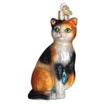 Old World Christmas Ornaments: Cat Lover Collection Glass Blown Ornaments for Christmas Tree, Calico Cat