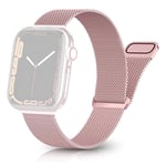 Apple Watch 10/9/8/7/6/5/4/3/2/1/SE - 46/45/44/42mm / Watch Ultra / Ultra 2 - Rustfri stål urrem m/magnetisk lukning - Pink