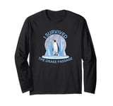 Antarctica I Survived The Drake Passage Penguin Iceberg Long Sleeve T-Shirt