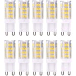 G9 LED-lampor, Varmvit 3000k 5w G9 LED-lampa motsvarande 40w halogenlampor 420 lumen; Ej dimbar, 10-pack