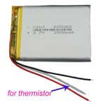 3.7V 2500mAh 9.25Wh Li Battery 605068 NTC Thermistor 3 Wires For GPS DashCam LED