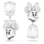 Swarovski Clous d'oreilles Disney Mickey Mouse asymétriques arborant le visage de Minnie, en métal rhodié