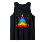 LGBT Q Pride Christmas Tree Pajama Cool Rainbow Flag X mas Tank Top