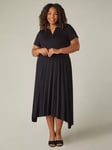 Live Unlimited Curve Pleated Hanky Hem Skirt, Black