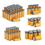 Amazon Basics Alkaline Battery Super Value Pack - 48 AA + 36 AAA + 8 C + 8 D + 8 9 Volt, 108-Pack