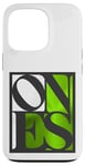 Coque pour iPhone 13 Pro Graphique vert et blanc « One of Them Ones »