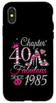 Coque pour iPhone X/XS Chapter 40 Fabulous Since 1985 40th Birthday Queen Diamond