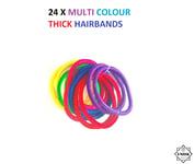 MULTICOLOURED 24 X THICK HAIR BANDS Elastics Bobbles Kids Girls School Ponies UK