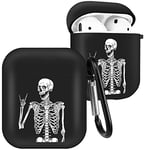 Qerrassa for Airpods 1/2 Case Skeleton Cute Cartoon Cool Silicone Cases for Apple Airpod Air Pods 1st and 2nd Gen Cover Fun Funy Characters Soft Covers for Girls Boys Girly