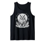 Sacred Satanic Owl with Candles | Dark Ritual Owl Witchcraft Tank Top