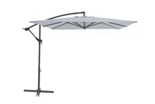 Parasol déporté carré inclinable Cabruna 2,5 x 2,5 m couleur gris