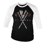 Hybris Vikings Axes Baseball 3/4 Sleeve Tee (WhiteBlack,L)