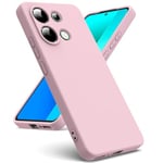 Oududianzi - Coque Compatible avec Xiaomi Redmi Note 13 4G (Not 5G), [Coque Silicone Liquide] [Intérieur Microfibre] Souple Étuis en Caoutchouc Housse Antichoc Protection Bumper Coque - Rose