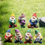 Mini Statue De Gnomes En Résine,Décoration L'inventaire,Sept Nains Dégradés