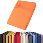 aqua-textil Viana Drap-Housse surmatelas revêtement lit sommier tapissier Coton 180x200-200x200 cm Orange