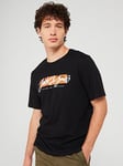 Jack & Jones Jack &amp; Jones Short Sleeve Large Script Logo Regular Fit T-shirt - Black, Black, Size L, Men