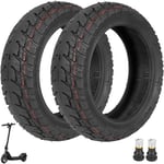 VOLOHAS 9.5*2.50 Pneus Tout-Terrain pour NIU KQi3/KQi3 Pro Trottinettes électrique Off-road Pneu Tubeless Accessoire de Rechange Avant/Arrière Pneu Sous Vide Résistant à l'Usure avec Valve (2 Pièces)