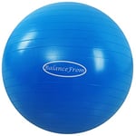 Signature Fitness Ballon d'exercice Anti-éclatement et antidérapant pour Yoga, Fitness, Accouchement avec Pompe Rapide, capacité de 0,9 kg, Bleu, 66 cm, L
