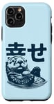 Coque pour iPhone 11 Pro Kanji 'Bonheur' Loutre de Mer avec son Caillou préféré