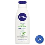 3x Nivea Aloe Moisturizing Cream, 250 Ml