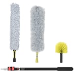 Feather Duster Set 4-I-1 Utdragbar Dammborste, Mikrofibrer, 73-180 Cm, För Tak Och Spindelväv, Tvättbar Teleskopstång