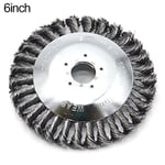 6 Inch Lawn Grass Strimmer Head Trimmer Brush Steel Wire Wheel Garden Weeder