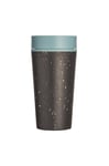 Circular and Co Leakproof Reusable Coffee Cup 12oz/340ml - The World's First Travel Mug Made from Recycled Coffee Cups, 100% Leak-Proof, Sustainable & Insulated (Black & Faraway Blue)