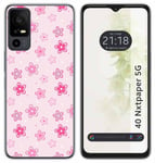 Coque Silicone pour TCL 40 NXTPAPER 5G Design Fleurs Dessins