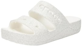 Crocs Sandales Baya Platform Glitter pour Femme, Blanc, 42 EU, Blanc, 41/42 EU