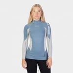 Uv tröja dam långärmad gråblå rashguard - Gul (Storlek: 42)