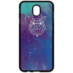 Coque My-Kase pour Galaxy J7 (2017) - hyper animals space chouette - Noir