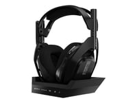 Astro A50 + Base Station - For Ps4 - Headset - Fuld Størrelse - 2,4 Ghz - Trådløs - Grå, Sort - Med Astro Wireless  5 Ghz Base Station Transmitter/Charging Stand - For Sony Playstation 4, Sony Playstation 4 Pro, Sony Playstation 4 Slim