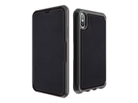 Itskins Hybrid // Folio - Vikbart Fodral För Mobiltelefon - Narvat Läder - Svart, Röd - 5.8" - För Apple Iphone X, Xs