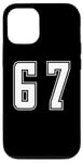 Coque pour iPhone 14 Blanc Numéro 67 Équipe Junior Sports Uniforme Numéroté