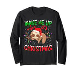 Sloth Xmas Lights Wake Me Up When It's Christmas Sloth Long Sleeve T-Shirt