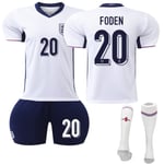 UEFA Euro 2024 England Hemma Barn Fotbollströja Nr 20 Foden-Xin 24