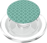 Motif arabesque géométrique dans des tons bleu aqua PopSockets PopGrip pour MagSafe