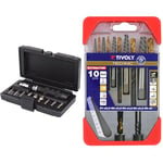 KS TOOLS 515.1003 Coffret de tournevis à frapper avec embouts, 11 pièces & TIVOLY - Coffret Forets Extracteurs de Vis Cassée + Forets HSS Revêtement TiN - Lot de 5 Forets