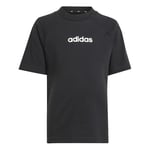 adidas Unisex Kids Essentials Linear Logo T-Shirt, Black, 3-4 Years