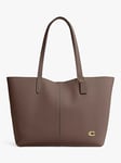 Coach North Leather Tote Bag, Dark Stone