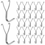 Lot de 50 crochets en acier inoxydable pour panneau perforé de 20 mm pour rangement de cuisine, garage, accessoires, outils d'établi, fournitures