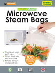 100 X Microwave Steam Bags - Size: STANDARD, 1-2 servings. Healthy, quick, easy