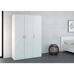 Dmora - Garde-Robe 3 Portes Danielle, Meubles de Chambre, Penderie de Plain-Pied, Placard ? v?Tements, 115x49 h175 cm, Blanc