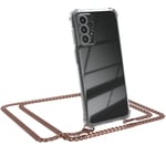 For Samsung Galaxy A23 Phone Case With Hanging Cord Chain TPU Rose Gold