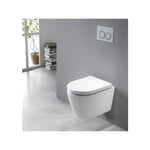 BERNSTEIN - WC suspendu sans rebord B-8030R Blanc - avec nano-revêtement - couvercle soft-close inclus Extra plat