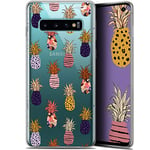 Caseink Coque pour Samsung Galaxy S10 (6.1) Gel HD [ Nouvelle Collection - Souple - Antichoc - Imprimé en France] Ananas Gold