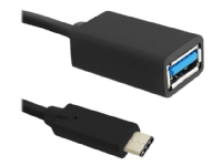 Qoltec - USB-kabel - 24 pin USB-C (hane) till USB typ A (hona) - USB 3.0 - 20 cm - reversibel C-kontakt