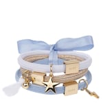 DARK Hair Ties With Charms Combo Light Blues With Gold